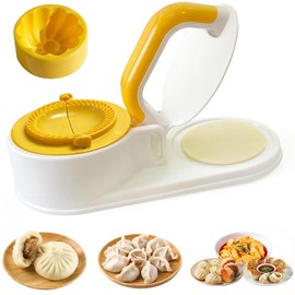 3 In 1 Dumpling Maker Press Kitchen Empanada Maker Press Baozi Bun Mold Manual Pastry Dumpling Wrapper Machine for Chinese Food, Empanada, Ravioli, Pierogi, Hand Pie (White)
