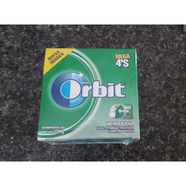 Orbit MEGA 4's  Sugar-free Chewing Gum Spearmint 40 packs - 4 piece 1 BOX