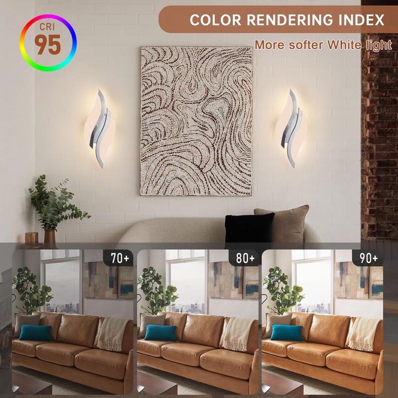 CANEOE Modern LED Wall Sconce 6000K Chrome Indoor Wall Light
