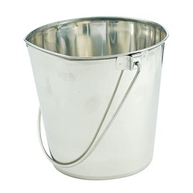 Indipets Flat-Sided Stainless Steel Pail