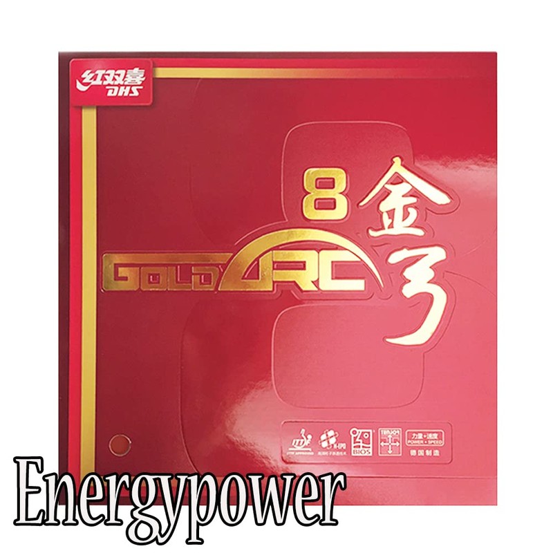 EnergyPower Red Soki DHS Table Tennis Rubber Gold Bow 8