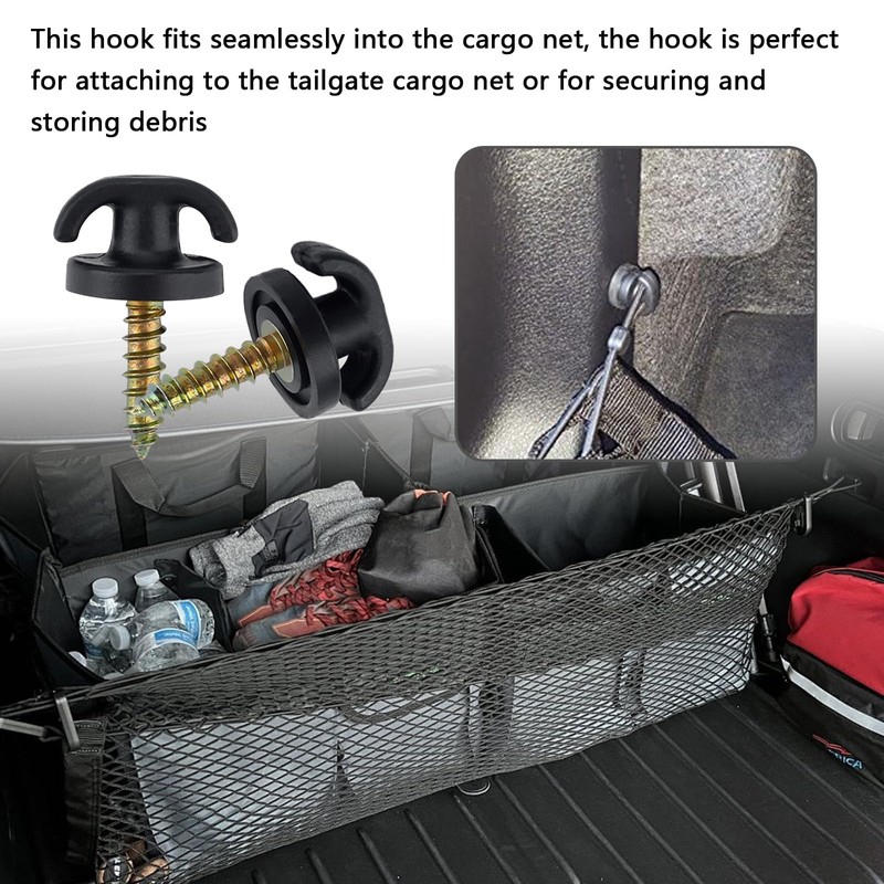 vvag 4PCS Universal Car Cargo Net Hooks Kit,Replacement Fasteners for