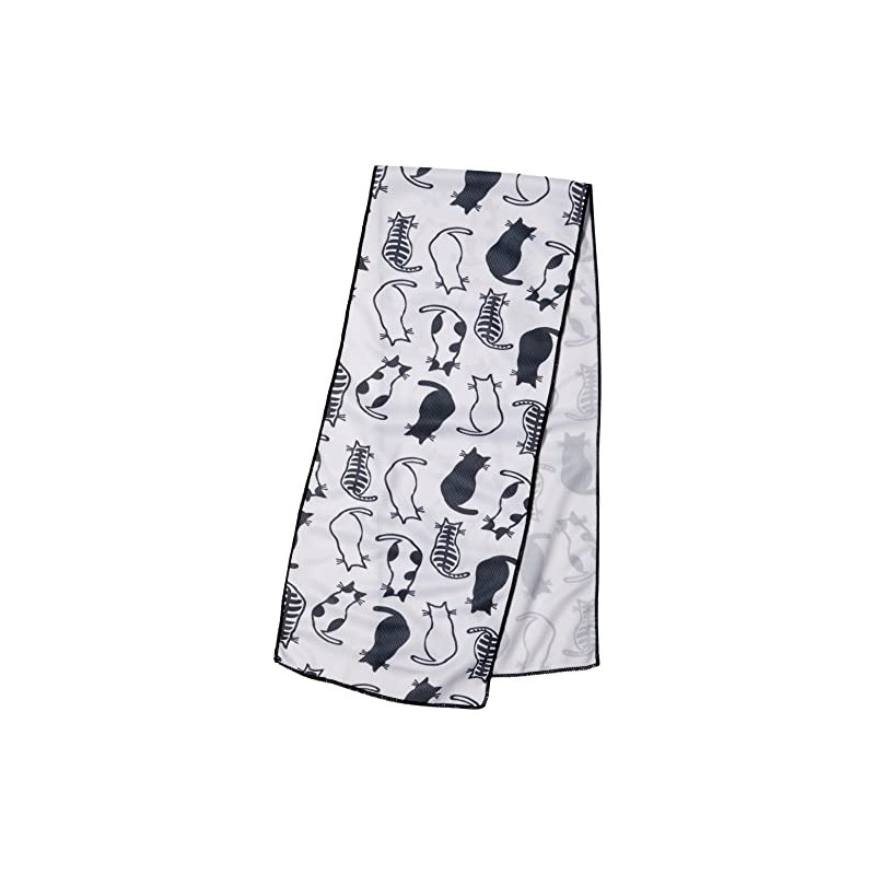 Maruwa Boeki 4008713-22 Small Edo Cool Towel, Cat Back, 7.9