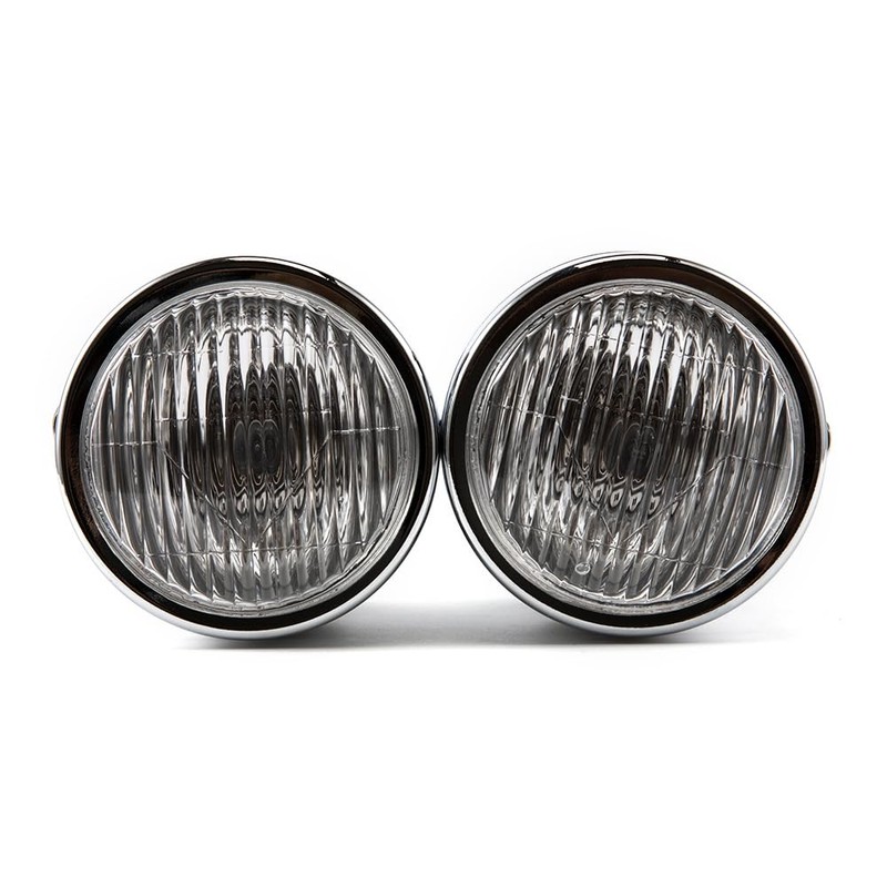 BENEALL Motorcycle Headlight Assembly Halogens Double Front Head light with