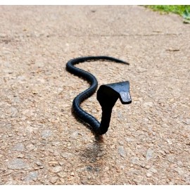 Rebar King Cobra Snake Hand Forged Iron Snake Garden Decor Steel Snake Sculpture