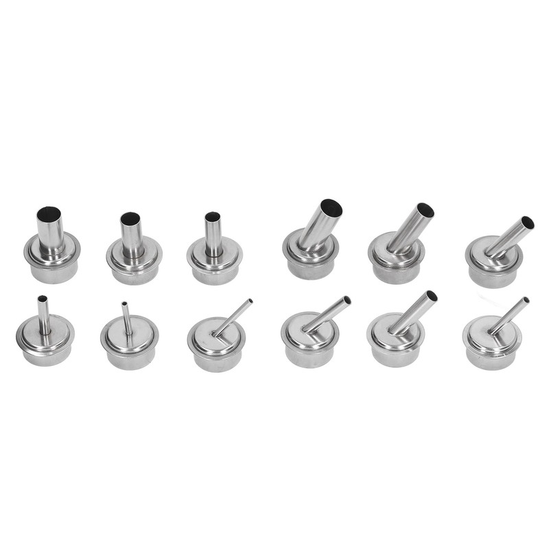 12Pcs Universal Hot Air Gun Nozzle Stainless Steel Standard Size