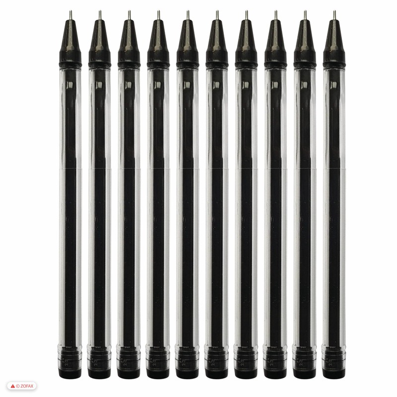 ZOFAX Gelo 10 x 0.6mm Tip BLACK Smooth Gel Pens