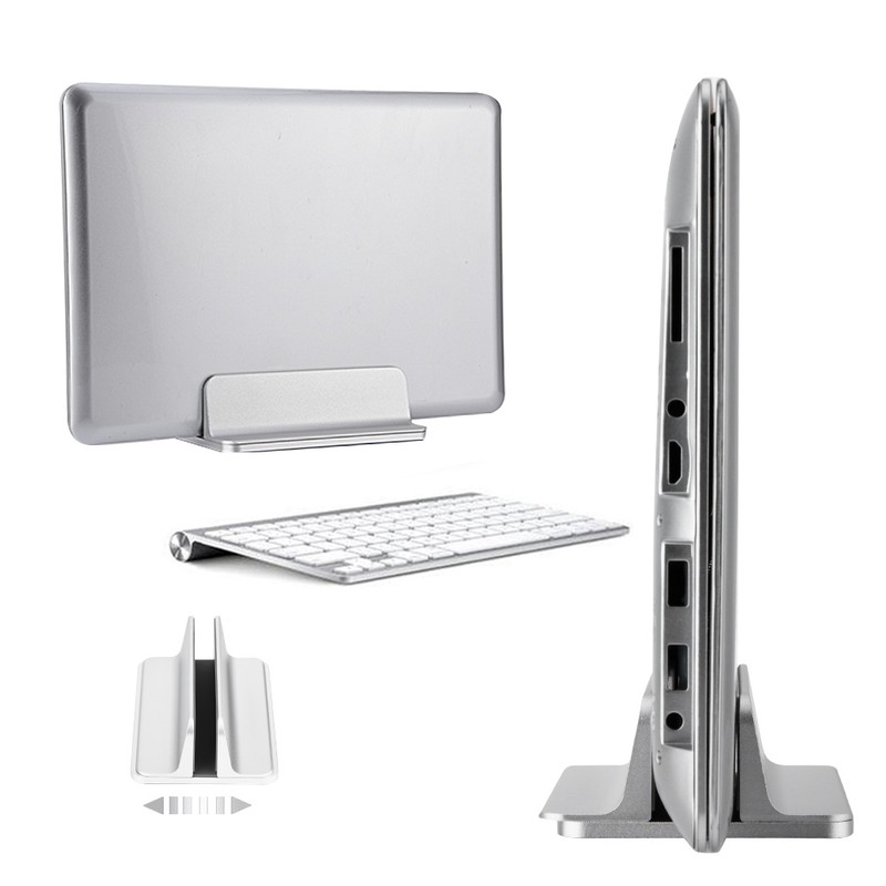 Adjustable Aluminum Vertical Laptop Stand NoteBooks Holder Space saving Bracket