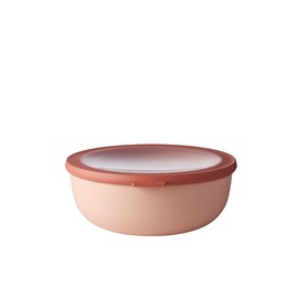 Mepal Cirqula Round Nordic Blush Multi Bowl – 2250 ml Capacity – with Removable Lid – Shatterproof Material – Leak-proof – Freezer Safe – Dishwasher Safe – Plastic