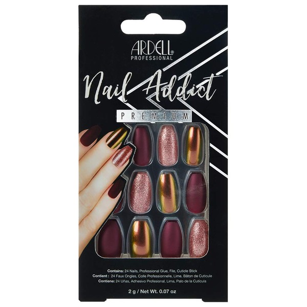 Ardell Nail Addict Premium Artificial Nail Set, Red Cateye