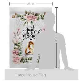 Angeleno Heritage Wedding Rings House Flag Eagle Set Celebration Marriage Bride Groom Mrs Occasion Anniversary Party Decoration Banner Small Garden Yard Gift Double-Sided, Made in USA