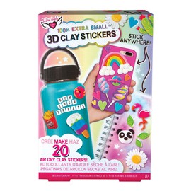 Fashion Angels 100% Extra Small Clay Sticker Kit 12529 Air Dry Clay Stickers, Decorate your Accessories Kit, Makes 20 Clay Stickers,multi