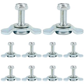QWORK® Screw Fitting for Lashing Rail Airline Rail M8 x 20 500daN End Fitting Suitable for 20 mm Hole Diameter Pack of 10