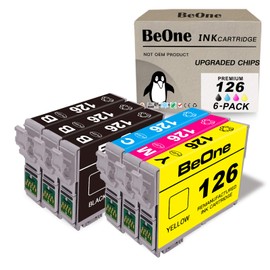 BeOne Remanufactured Ink Cartridges Replacement for Epson T126 126 to use with Workforce 60 435 520 545 630 633 635 645 840 845 WF-3520 WF-3530 WF-3540 WF-7010 WF-7510 WF-7520 Printer (3BK 1C 1M 1Y)