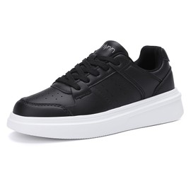 Cenlynn Womens Casual Shoes Comfortable Fashion Sneakers Lace-up Shoes Black