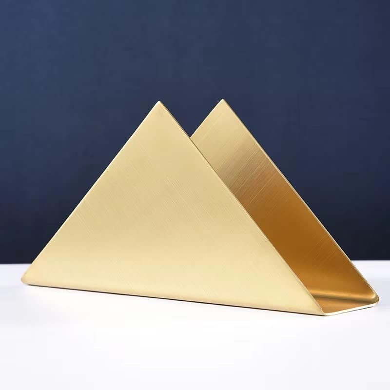 Servilletero de Acero Inoxidable Dorado, Servilletero Triangular de Acero Inoxidable,