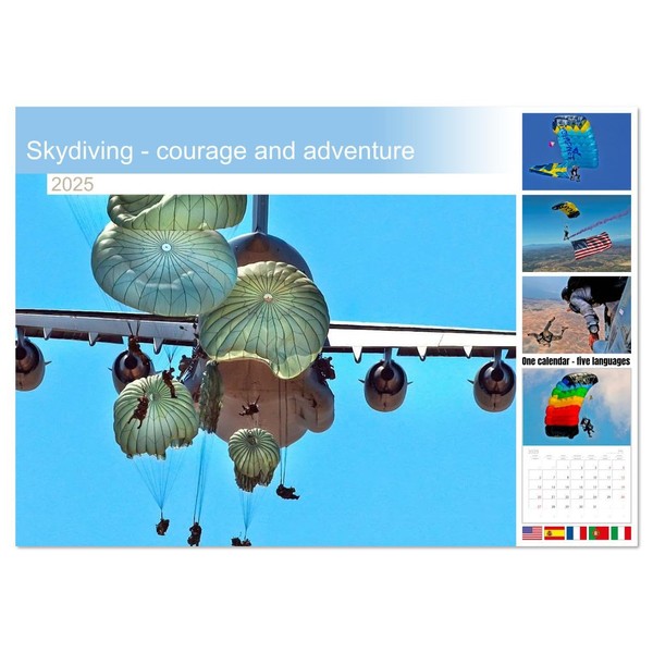 Skydiving - courage and adventure (Monthly Wall Calendar 2025 11.7"