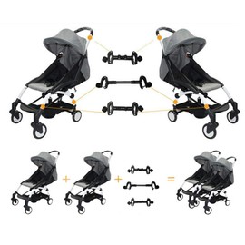 Conector de carriola doble para bebé, universal, compatible con cochecitos Babyzen YOYO Yoya, etc. Convierte dos cochecitos individuales en un carriola doble