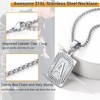 W Initial Chain for Men Women Square Pendant Box Chain