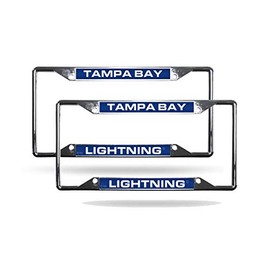 Rico Industries Tampa Bay Lightning EZ View Chrome Metal Laser Cut License Plate Frame - Set of 2 Frames