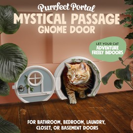 Gnome® Door Cat Door for Interior Doors - Stylish & Functional with No Flap, Lockable, and Easy Installation, Spacious Large Kitty Door for Cats Up to 20 lbs, Private and Comfortable Pet Door