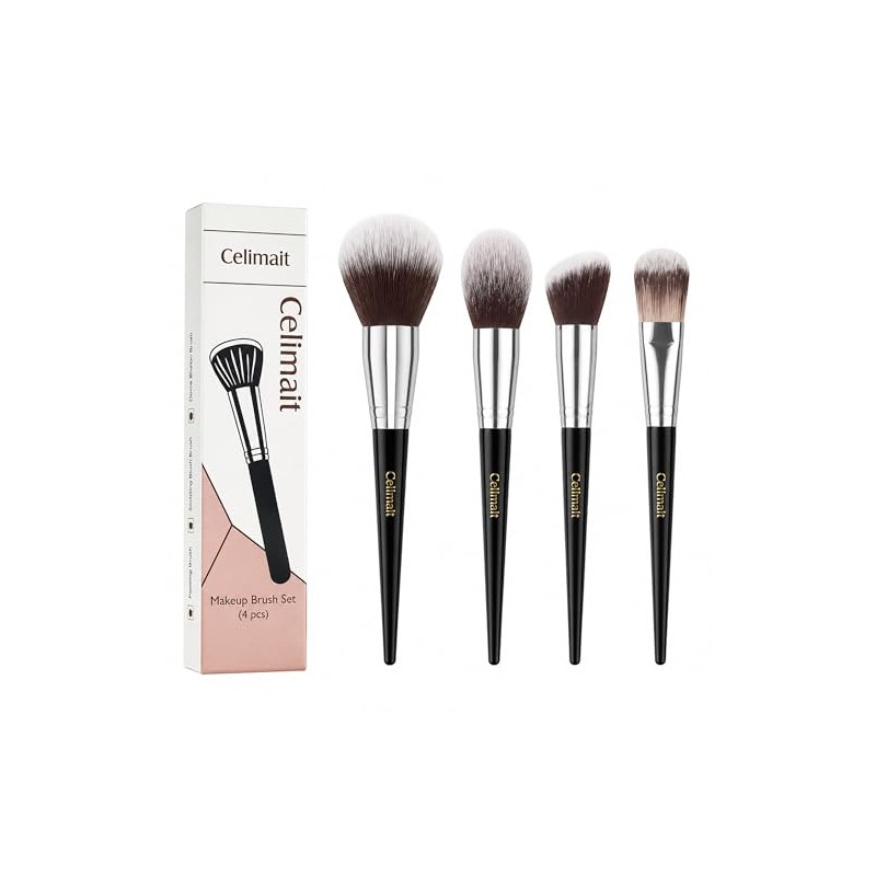 4PCS Face Makeup Brushes Set, Soft Synthetic Bristles for Foundation