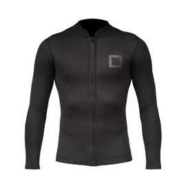 Surf Squared Mens Wetsuit Top Jacket 2mm or 3mm - Neoprene Long Sleeve for Warmth & Comfort- Surfing, Snorkeling, All Watersports - w/Extended Back Flap - Large - 2MM