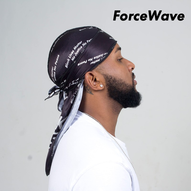 4 piezas sedosas Durags para hombres 360 ondas, diseño de