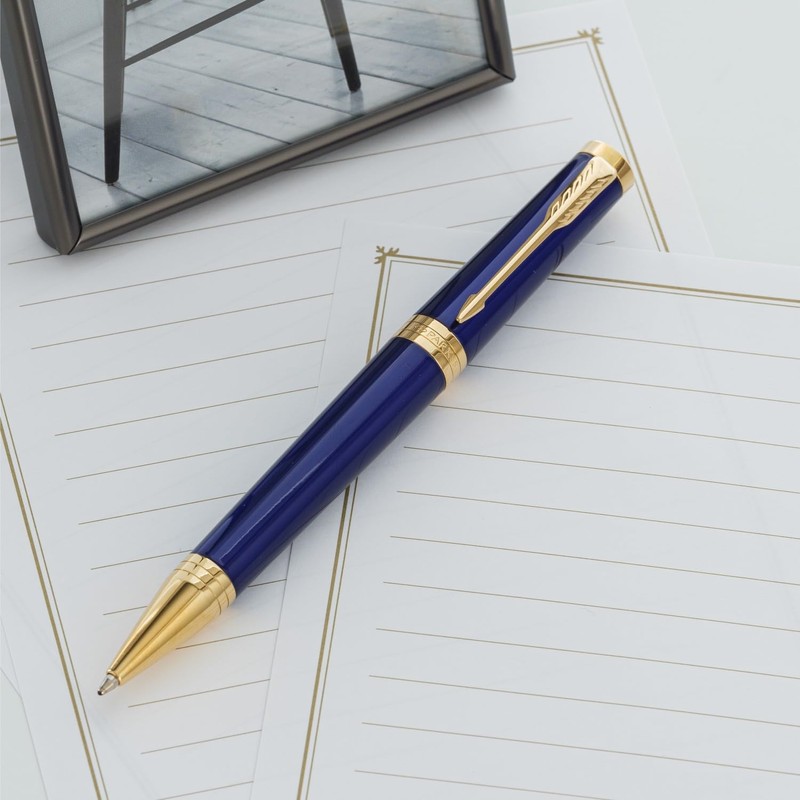 Parker Ballpoint Pen Ingenuity Dark Blue GT, Medium Point, Oil-Based,