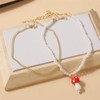 Inateannal Bohemian Pearl Beaded Anklet Personality Mushroom Pendant Ankle Chains