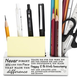 CWGOTC 10 Year Work Anniversary Employee Gifts, Thank You Appreciation Happy 10th Work Anniversary Decor Gifts for Coworker, Manager, Teacher, Mentor, Stainless Steel Pen pencil Holder for Desk YCP20
