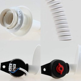 Light Pull Pendant I Rollyzug Spiral Cable I with Socket E27 I White I Black I Brown I Gold I L: 400 mm - 1200 mm I 5 kg I Light Pull Pendant (Black)