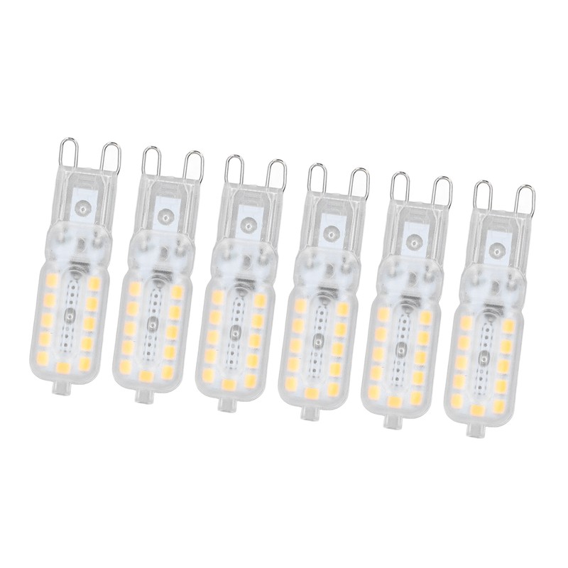 6pcs G9 LED Bulb 5W Transparent Cover 22LED Dimmable G9