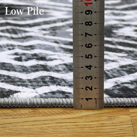 COZYLOOM Washable Rug 4x6 Rug for Living Room Moroccan Trellis Rug Entryway Rug Non Slip Throw Rugs Geometric Distressed Bedroom Rugs Stain Resistant Carpet for Dining Room Nursery 4'x6' Brown