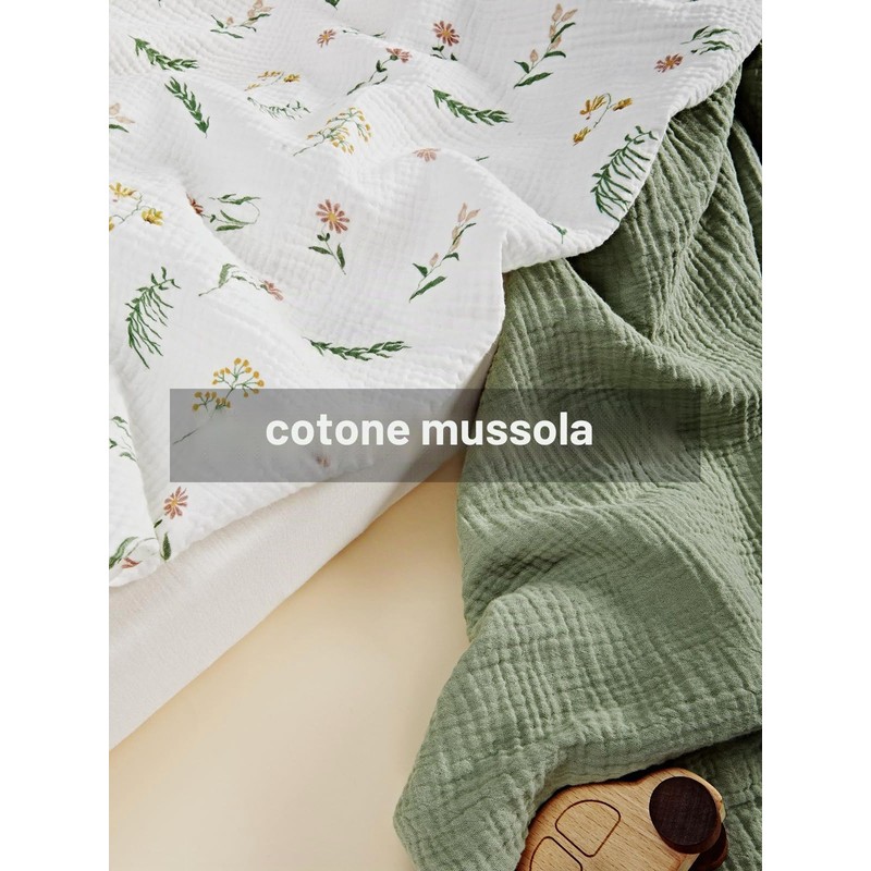 TILLYOU Mussola - Set di 2 lenzuoli con angoli elasticizzati