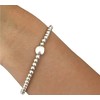 Silver Colour Round Beads Stretchable Bracelet