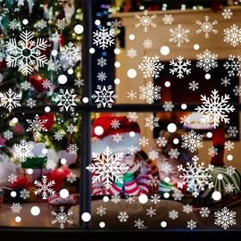 520pcs Christmas Window Clings Christmas Snowflakes Window Stickers 8sheets Christmas Window Decals Decorations, Christmas Snowflakes Clings Decoration Set for Kids Home Party Supplies