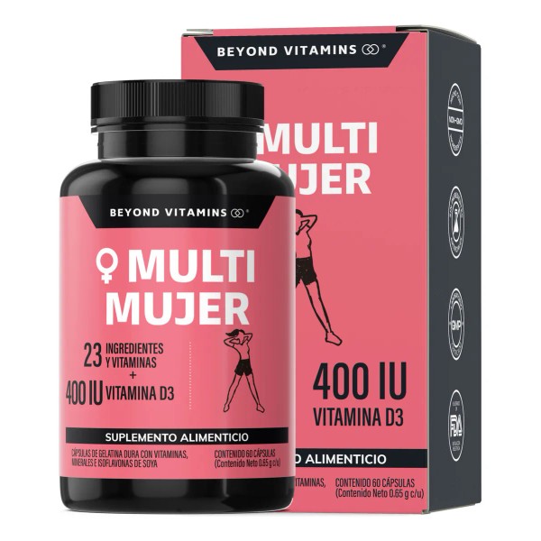 Multi Vitaminico Para Mujer Contiene Goji, Bilberry, Mangosta, Manganeso, Biotina,