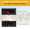 BlissBoard Large Black Galvanized Steel Mailbox 22 x 10.7 x