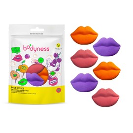 CRAZE BODYNESS Bath Pillows - 6 Lip-Shaped Bath Bombs, Bath Bombs for Skin Care and Relaxation with Cocoa Butter and Aroma, 6 x 40 g