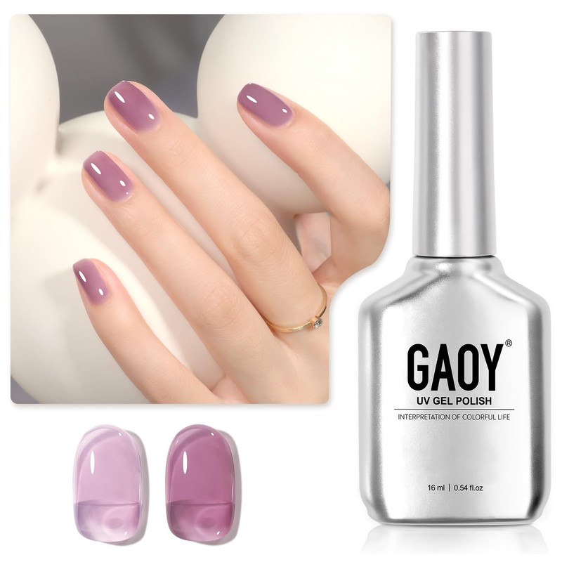 GAOY- Esmalte de uñas en gel Jelly Nude Purple, 16