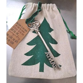 unbranded Santa Key Silver Scroll Comes w/Fabric Keepsake Gift Bag must Have If U Believe!