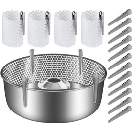 HSLNSD 4 Set Cotton Candy Mesh and Clip Stabilizer Kit, 16 Pcs Clips Reusable Candy Making Accessories Compatible Cotton Candy Machine 15 inches Bowl