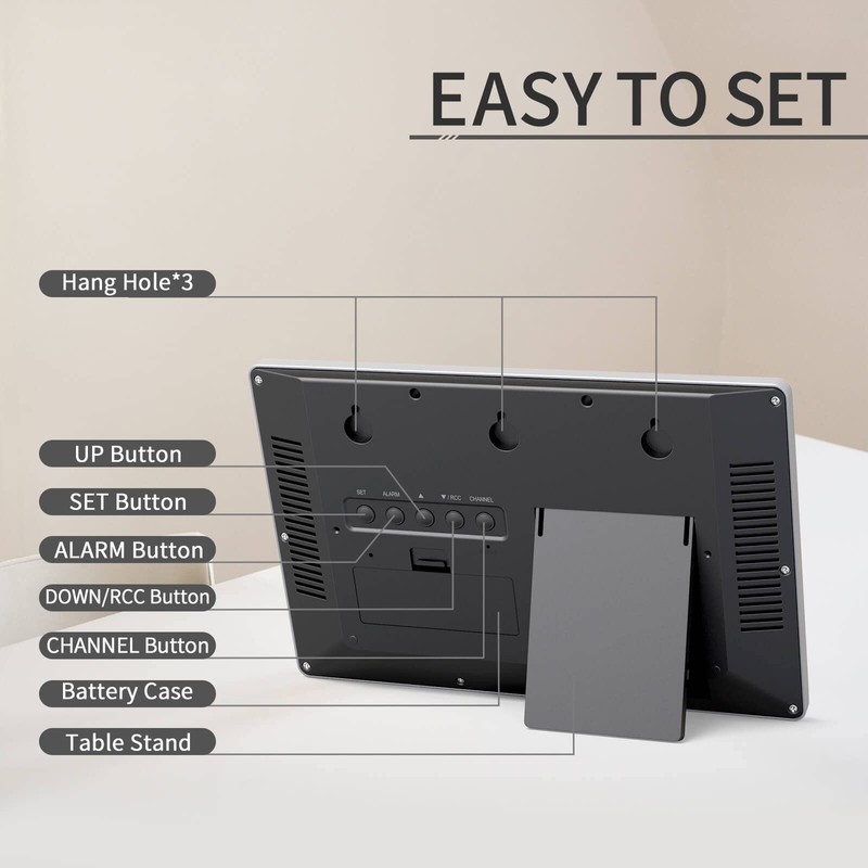 LFF Atomic Clock 4.5" Numbers, Atomic Wall Clock with Indoor