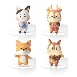 McBlancok Small Shelf 4 Pack Wall Shelves- 3" Free Floating Shelves, White Acrylic Adhesive Shelf for Office Bedroom Decor,Unique Mini Round Design Wall Stand(4, White)