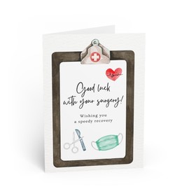 Prezzeluna Good Luck with Your Surgery Card, Surgery Support & Well Wishes Greeting Card