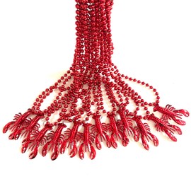 YSPPF 24 Pcs Crawfish Mardi Gras Beads Lobster Beads Parade Holiday Party Supplies Decorations