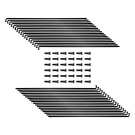 TSTRAUM Bicycle Spokes 36 Pieces with 36 Nipples, 110-309 mm, Diameter 2 mm Mountain Bike Steel Spokes 14G/K, for MTB Wheel Spokes, E-Bike, Downhill, Trekking, City Bikes and More (Black, 202 mm)