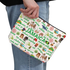 G2TUP Funny Jamaica Lovers Gift Jamaica Food Makeup Bag Jamaica Traveller Cosmetic Bag Jamaican Culture Lovers Gift (Jamaica Food CB)