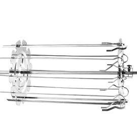BuyWeek BBQ Grill Rotisserie Skewers, Stainless Steel Barbecue Skewers BBQ Grill Rotating Skewer BBQ Roaster Grill Rack Kebab Maker